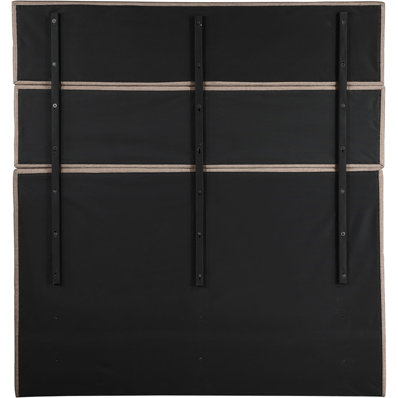 Meridian Furniture Adam Beige Linen Textured Fabric King Bed