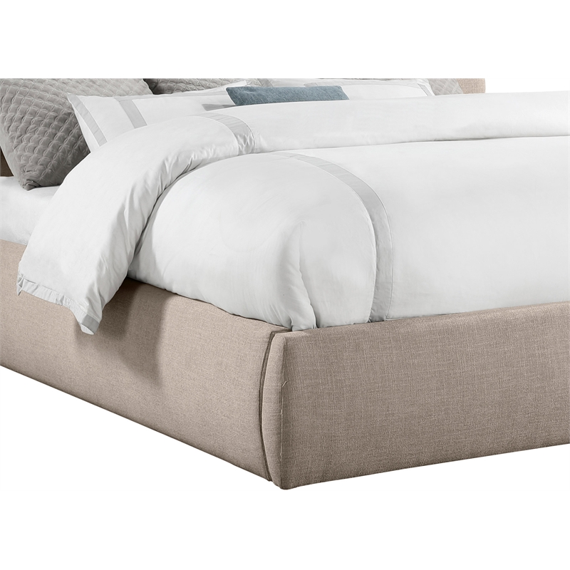 Meridian Furniture Adam Beige Linen Textured Fabric King Bed
