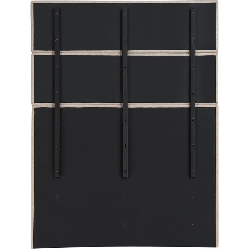 Meridian Furniture Adam Beige Linen Textured Fabric Queen Bed