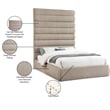 Meridian Furniture Adam Beige Linen Textured Fabric Queen Bed