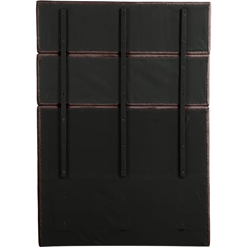 Meridian Furniture Adam Brown Linen Textured Fabric Full Bed