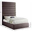 Meridian Furniture Adam Brown Linen Textured Fabric Full Bed