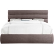 Meridian Furniture Adam Brown Linen Textured Fabric King Bed