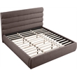 Meridian Furniture Adam Brown Linen Textured Fabric King Bed