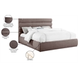 Meridian Furniture Adam Brown Linen Textured Fabric King Bed