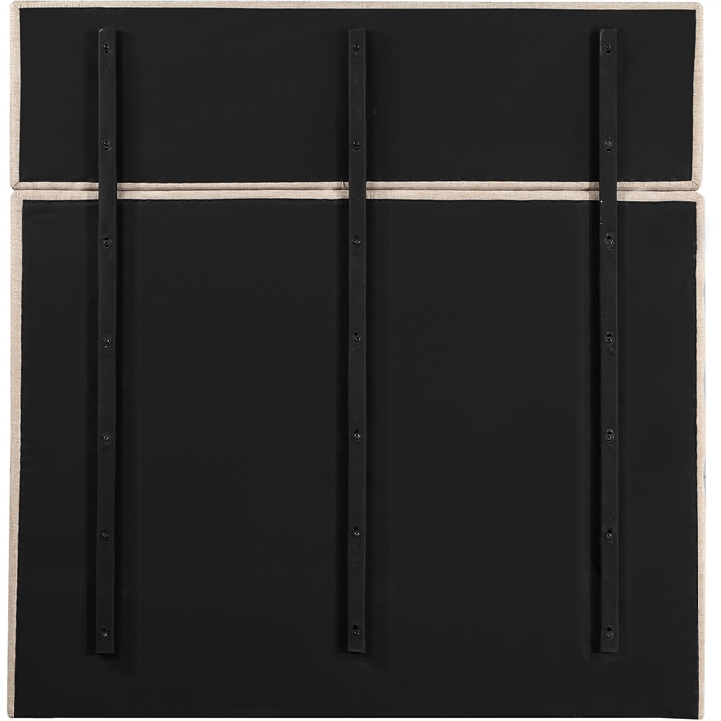 Meridian Furniture Adam Beige Chenille Fabric Queen Bed