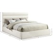 Meridian Furniture Adam Cream Chenille Fabric King Bed