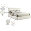 Meridian Furniture Adam Cream Chenille Fabric King Bed