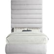 Meridian Furniture Adam Grey Linen Textured Fabric Full Bed