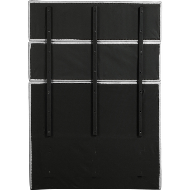 Meridian Furniture Adam Grey Linen Textured Fabric Full Bed