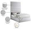 Meridian Furniture Adam Grey Linen Textured Fabric Full Bed