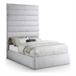 Meridian Furniture Adam Grey Linen Textured Fabric Full Bed