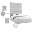 Meridian Furniture Adam Grey Linen Textured Fabric Queen Bed
