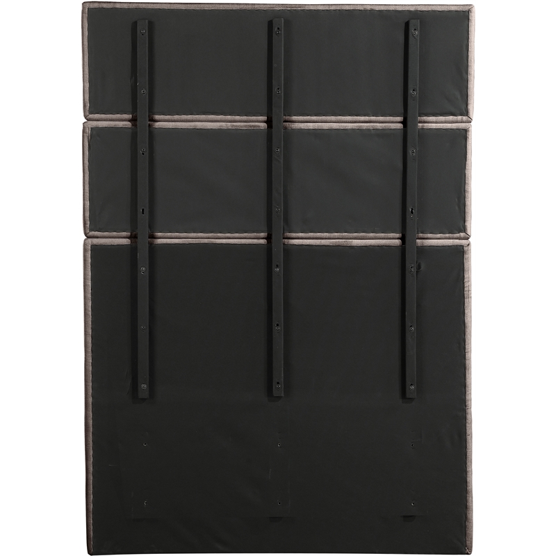 Meridian Furniture Adam Taupe Linen Textured Fabric Full Bed