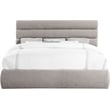 Meridian Furniture Adam Taupe Linen Textured Fabric King Bed