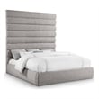 Meridian Furniture Adam Taupe Linen Textured Fabric King Bed