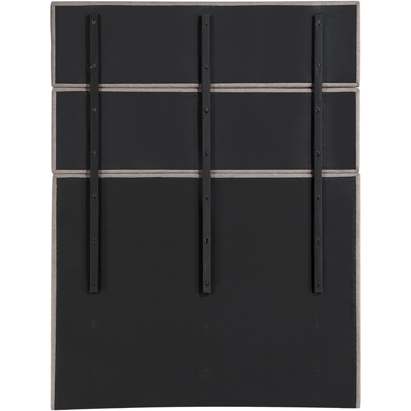 Meridian Furniture Adam Taupe Linen Textured Fabric Queen Bed