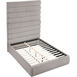 Meridian Furniture Adam Taupe Linen Textured Fabric Queen Bed