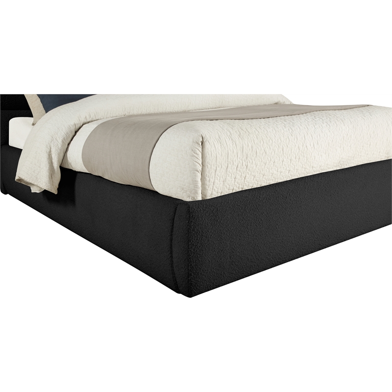 Meridian Furniture Adam Black Boucle Fabric Full Bed