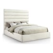 Meridian Furniture Adam Cream Chenille Fabric King Bed