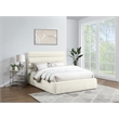 Meridian Furniture Adam Cream Chenille Fabric Queen Bed