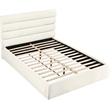 Meridian Furniture Adam Cream Chenille Fabric Queen Bed
