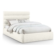 Meridian Furniture Adam Cream Chenille Fabric Queen Bed