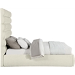 Meridian Furniture Adam Cream Chenille Fabric Queen Bed
