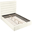 Meridian Furniture Adam Cream Chenille Fabric Queen Bed