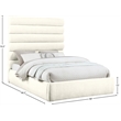Meridian Furniture Adam Cream Chenille Fabric Queen Bed
