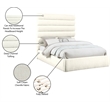 Meridian Furniture Adam Cream Chenille Fabric Queen Bed