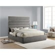 Meridian Furniture Adam Grey Chenille Fabric King Bed