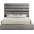 Meridian Furniture Adam Grey Chenille Fabric King Bed
