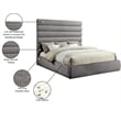 Meridian Furniture Adam Grey Chenille Fabric King Bed