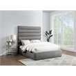 Meridian Furniture Adam Grey Chenille Fabric Queen Bed