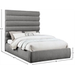Meridian Furniture Adam Grey Chenille Fabric Queen Bed