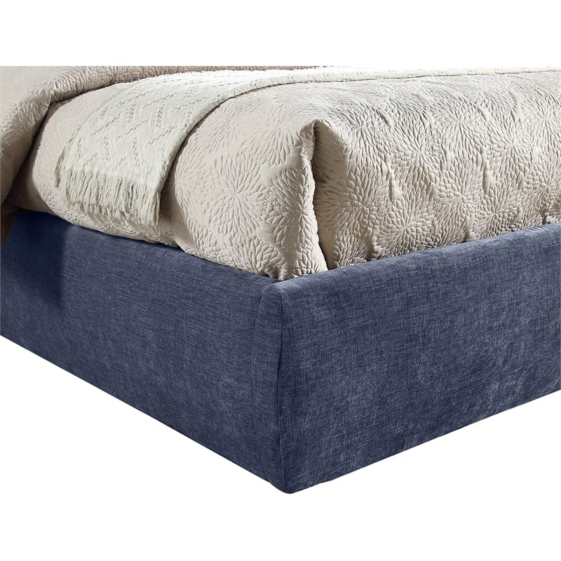Meridian Furniture Adam Navy Chenille Fabric Full Bed