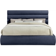 Meridian Furniture Adam Navy Chenille Fabric King Bed