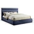 Meridian Furniture Adam Navy Chenille Fabric King Bed