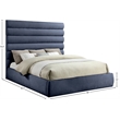 Meridian Furniture Adam Navy Chenille Fabric King Bed