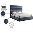 Meridian Furniture Adam Navy Chenille Fabric King Bed