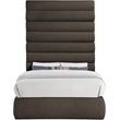 Meridian Furniture Adam Brown Boucle Fabric Full Bed