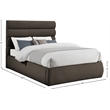 Meridian Furniture Adam Brown Boucle Fabric King Bed