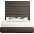 Meridian Furniture Adam Brown Boucle Fabric King Bed