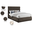 Meridian Furniture Adam Brown Boucle Fabric Queen Bed