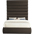 Meridian Furniture Adam Brown Boucle Fabric Queen Bed