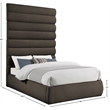 Meridian Furniture Adam Brown Boucle Fabric Queen Bed