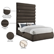 Meridian Furniture Adam Brown Boucle Fabric Queen Bed