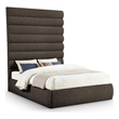 Meridian Furniture Adam Brown Boucle Fabric Queen Bed