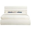 Meridian Furniture Adam Cream Boucle Fabric King Bed